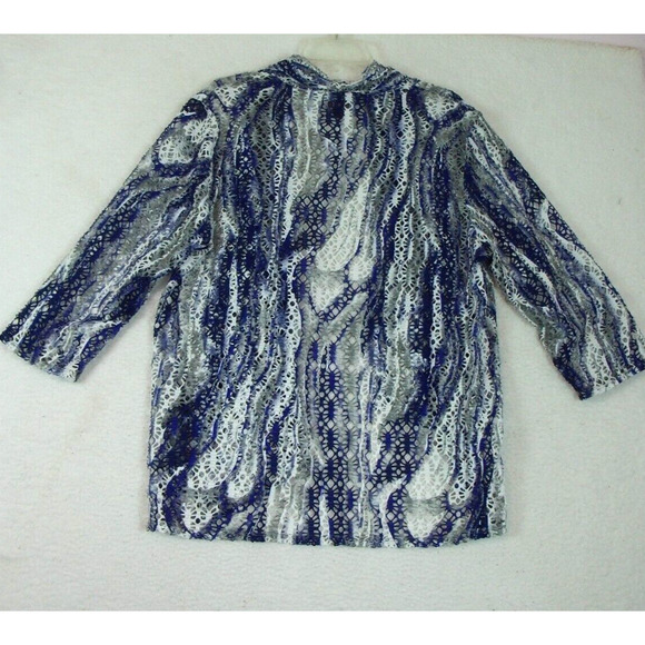 Chicos Weekends Size‎ 3 -Large 3/4 Sleeve Full Zip Jacket Women Purple Polyester - Picture 6 of 8